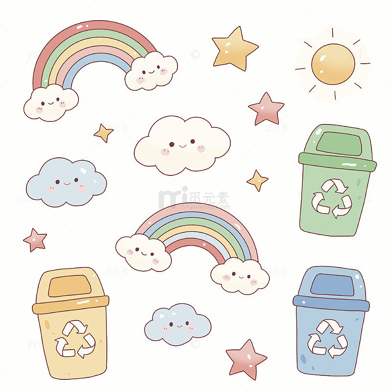 手绘回收小图标