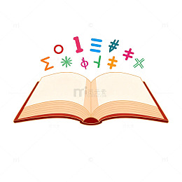 卡通数学书插画设计素材