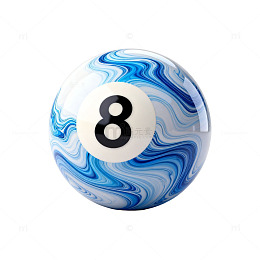 蓝白波浪台球设计元素