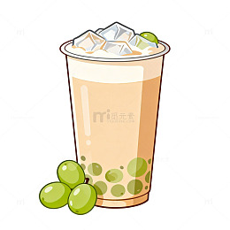 卡通风格奶茶饮品设计素材