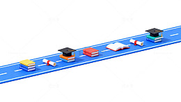 卡通学习物品道路插图