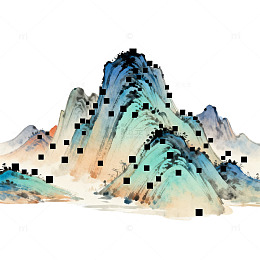 水墨山水画山峦叠嶂
