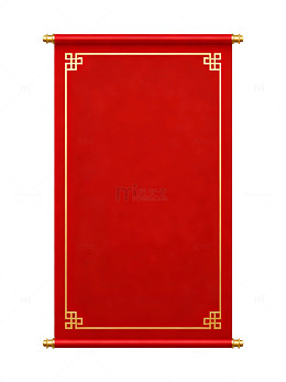 红色卷轴传统中国风装饰画