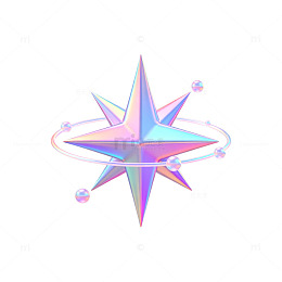 彩虹星光梦幻装饰图案