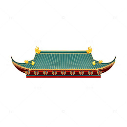 中国传统建筑屋檐元素插画