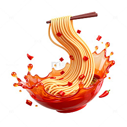 动感面条辣椒酱插画