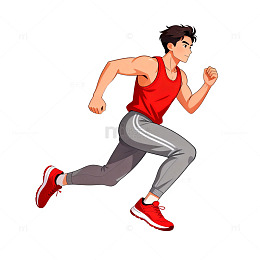 运动风格跑步者插画
