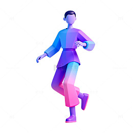 低多边形跑步人物设计素材