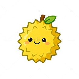 可爱卡通榴莲形象设计元素