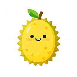 可爱卡通水果榴莲矢量插画