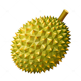 低多边形榴莲插画设计素材
