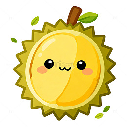 卡通风格榴莲插画设计素材