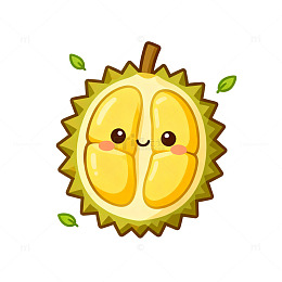 可爱卡通榴莲插画素材