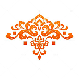 橙色花纹装饰图案设计素材
