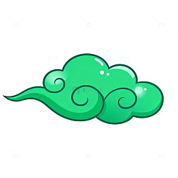 卡通绿色云彩图案
