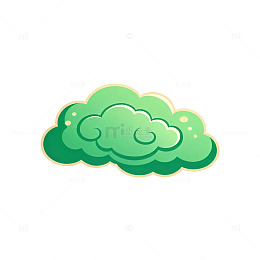 卡通绿色云彩图案设计元素