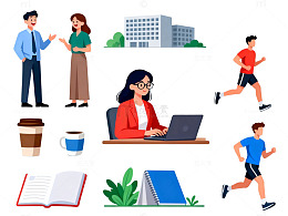 职场生活插画矢量元素