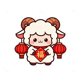 可爱卡通羊年祝福图片