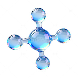 水晶分子结构模型矢量素材