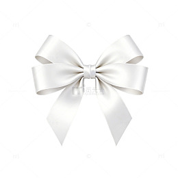 白色丝带蝴蝶结装饰素材