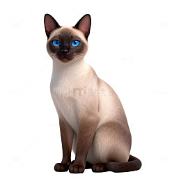 卡通暹罗猫3D模型