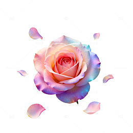 绚丽多彩玫瑰花图案设计素材