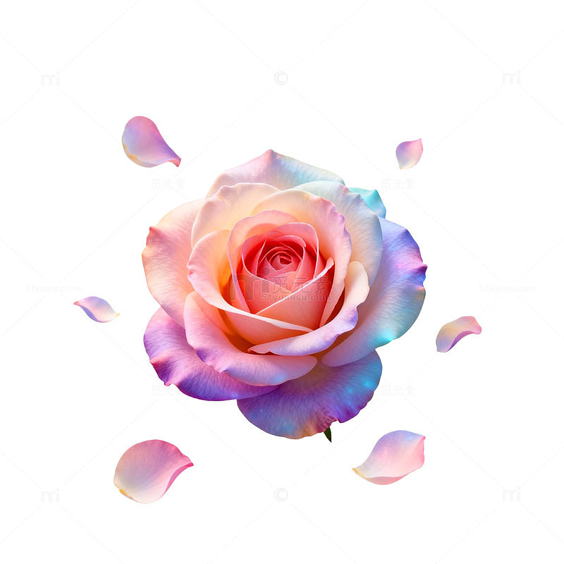 绚丽多彩玫瑰花图案设计素材