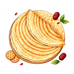 卡通煎饼甜点美食插画