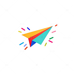 多彩纸飞机创意logo设计