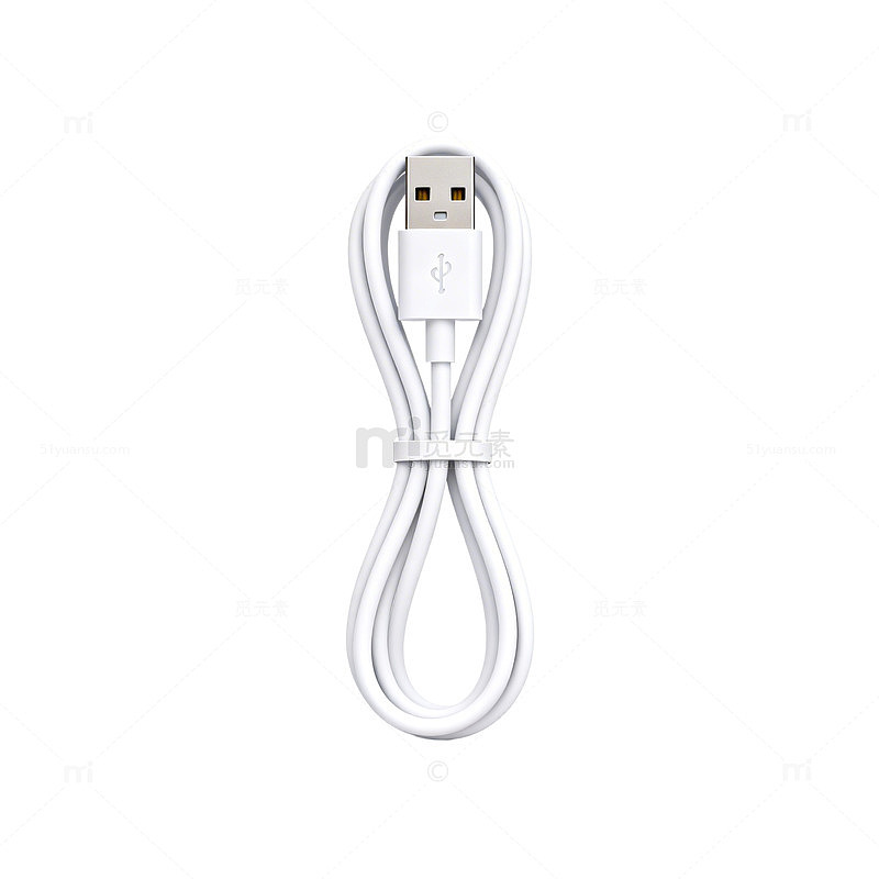 白色USB数据线产品展示图