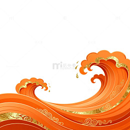 东方风格海浪图案装饰素材