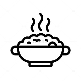 简笔画热粥图标设计元素