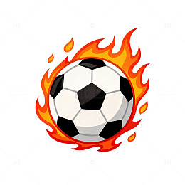 火焰足球运动元素矢量素材