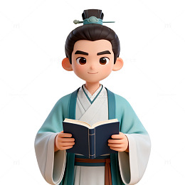 古风读书人动画形象设计素材