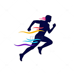 奔跑剪影运动图标