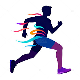 运动跑步者剪影插画