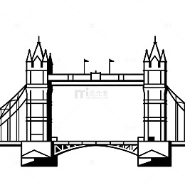 简笔画塔桥轮廓图