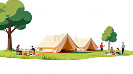 露营休闲插画