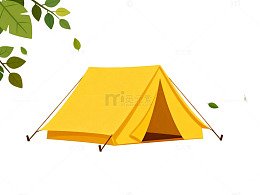 卡通帐篷野营插画