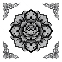 黑灰色调花纹图案装饰素材