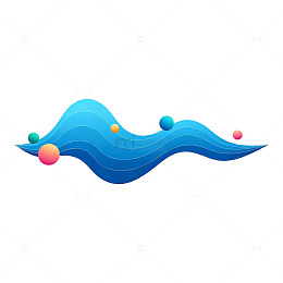 卡通蓝色波浪图案设计元素