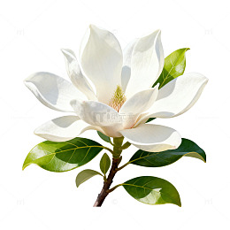 清新白玉兰花插画设计素材