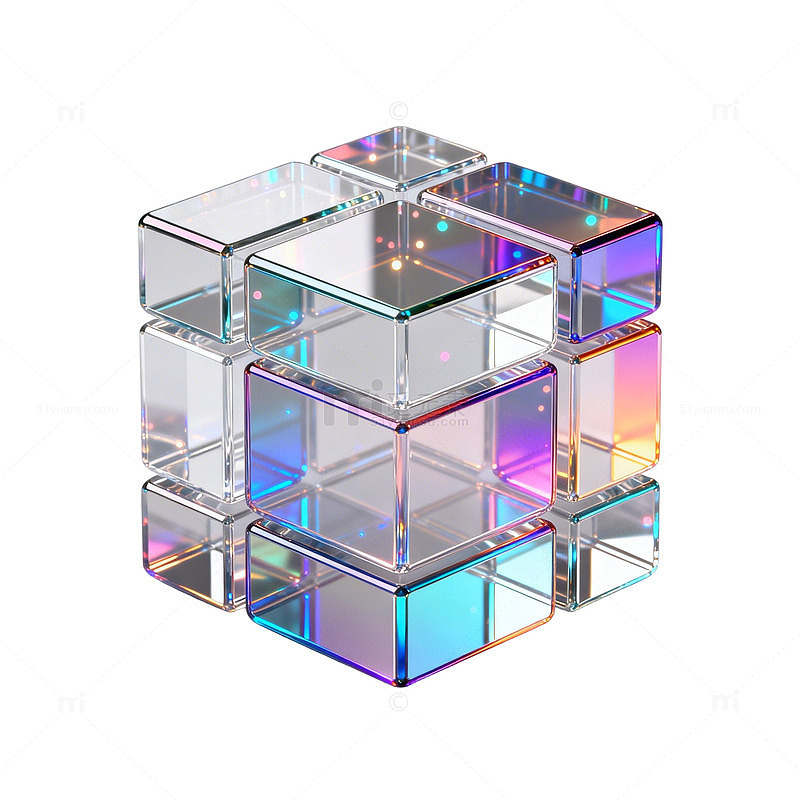 透明魔方3D渲染图