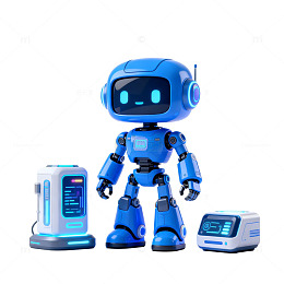 科技感机器人3D渲染图