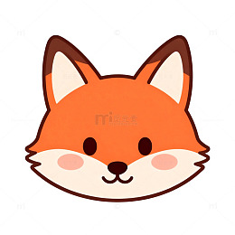 卡通狐狸头像插画素材