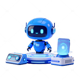 科技感机器人插画设计元素