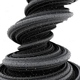 黑白色调螺旋形物体特写