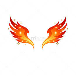 火焰翅膀图案设计素材
