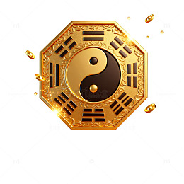 八卦图金色装饰元素