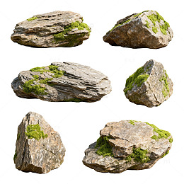 岩石青苔自然景观元素